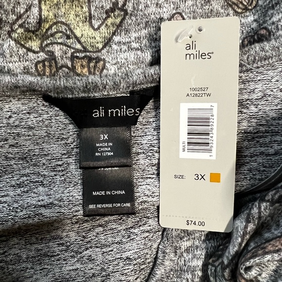 NWT Ali Miles Women’s Heather Gray/Black "GIRL POWER" Knit Tunic Top Siz… - Picture 9 of 9
